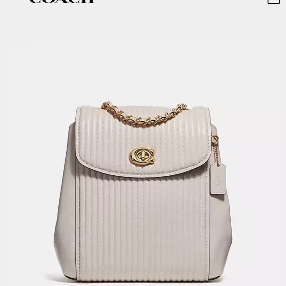 Coach Parker Convertible backpack in Chaulk/gold hardware